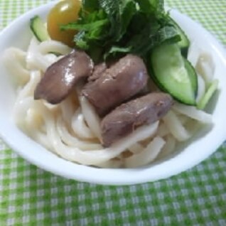 レバーと胡瓜のぶっかけうどん